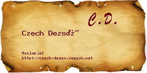Czech Dezső névjegykártya